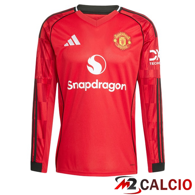 Maglie Calcio Manchester United Prima Manica Lunga Rosso 2025/2026