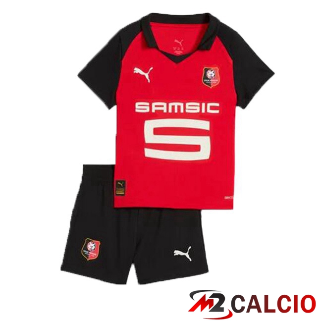 Maglie Calcio Stade Rennais Bambino Prima Rosso 2025/2026