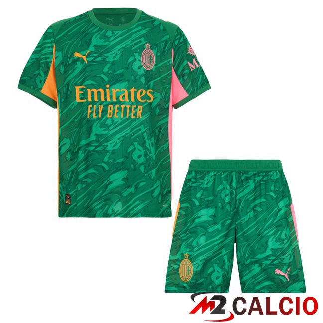 Maglie Calcio AC Milan Bambino Portiere Verde 2025/2026