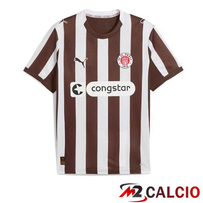 Maglie Calcio FC St. Pauli Prima Bianco Marrone 2025/2026