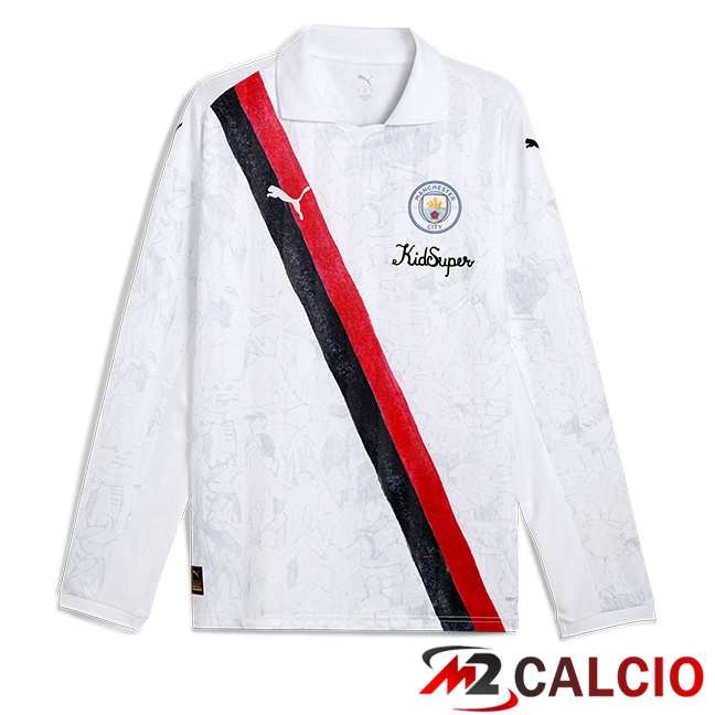 Maglie Calcio Manchester City Club World Cup Prima Manica Lunga Bianco 2025/2026
