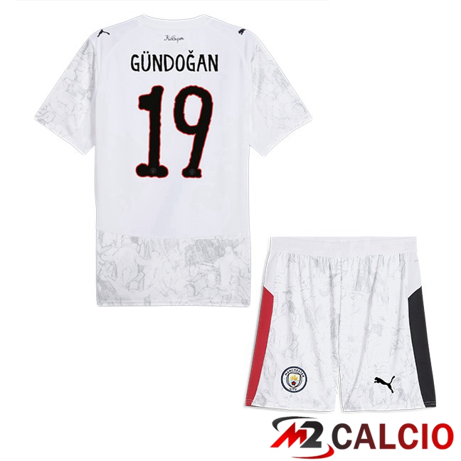 Maglie Calcio Manchester City Club World Cup (Ilkay Gündoğan 19) Bambino Prima Bianco 2025/2026