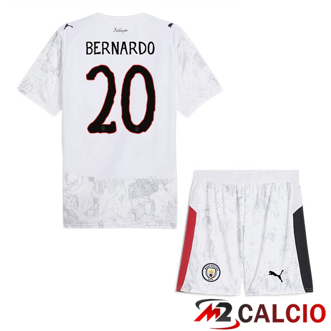 Maglie Calcio Manchester City Club World Cup (Bernardo Silva 20) Bambino Prima Bianco 2025/2026