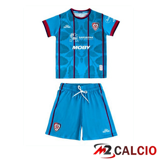 Maglie Calcio Cagliari Calcio Bambino Terza Blu 2025/2026