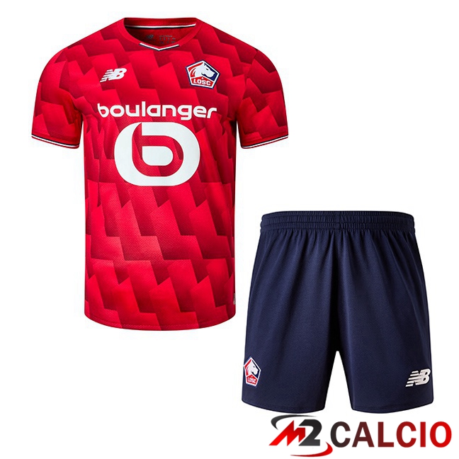 Maglie Calcio Lille OSC Bambino Prima Rosso 2025/2026