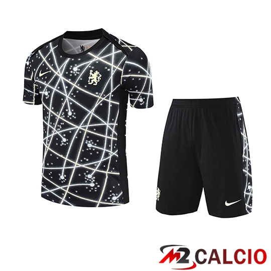 Insieme T Shirt Allenamento FC Chelsea Bambino Nero/Bianco 2025/2026