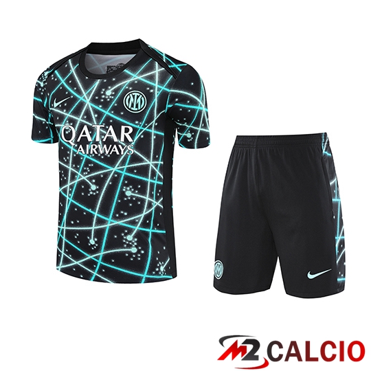 Insieme T Shirt Allenamento Inter Milan Bambino Nero/Blu 2025/2026