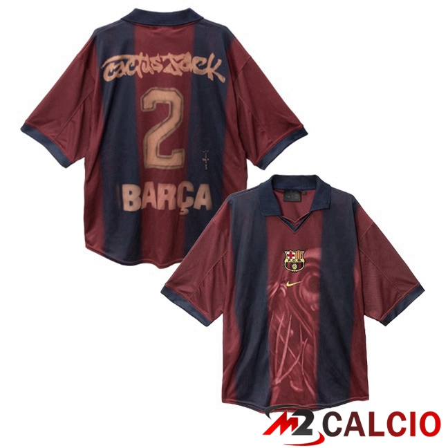 Maglie Calcio FC Barcellona Travis Scott Edizione Speciale Blu Rosso