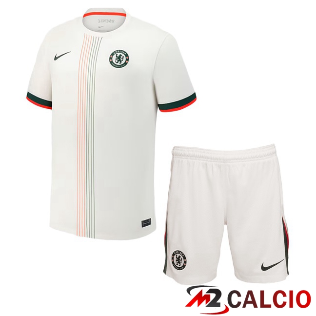 Maglie Calcio FC Chelsea Bambino Seconda Bianco 2025/2026