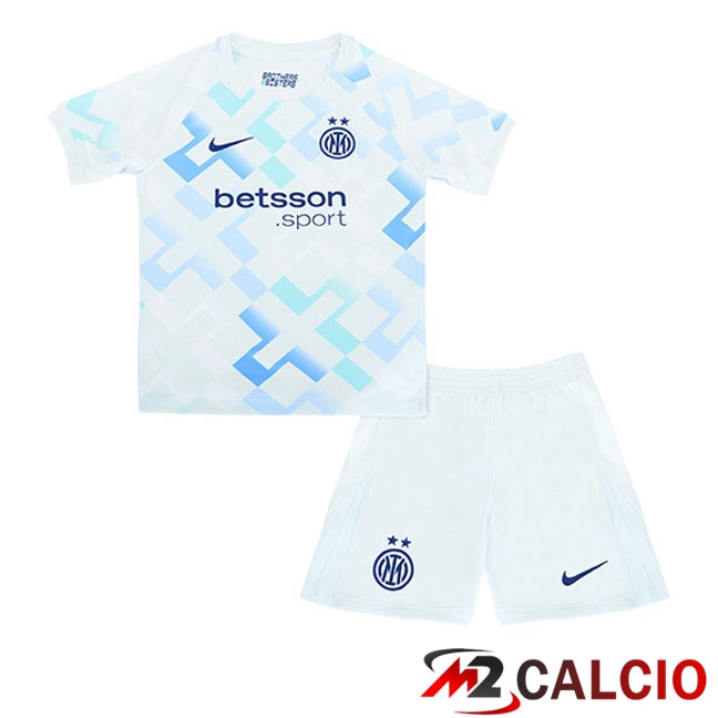 Maglie Calcio Inter Milan Bambino Seconda Bianco Blu 2025/2026