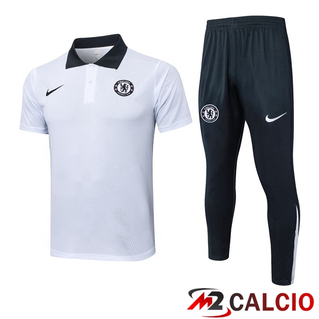 Insieme Polo FC Chelsea + Pantaloni Bianco 2025/2026
