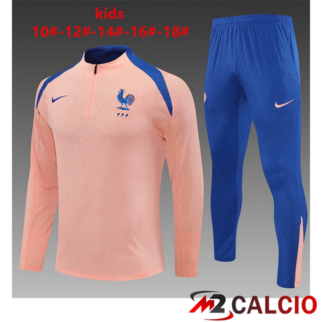 Insieme Tuta Calcio Francia Bambino Rosa 2025/2026