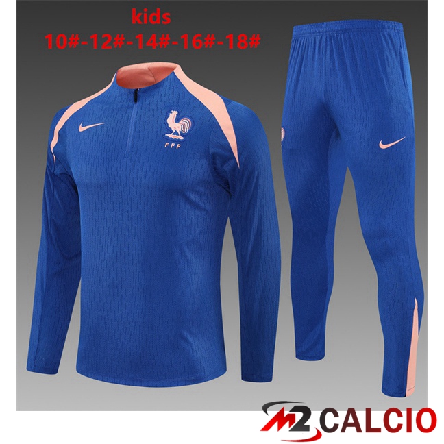 Insieme Tuta Calcio Francia Bambino Blu 2025/2026