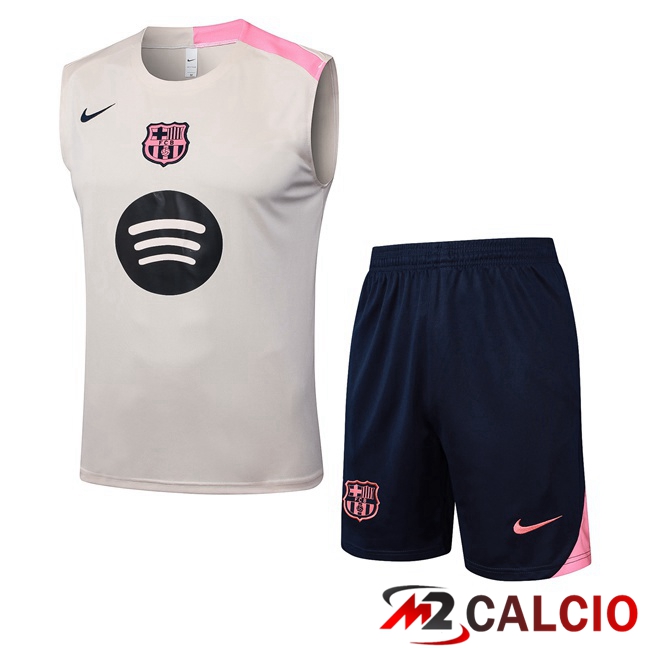 Canotta Allenamento FC Barcellona + Pantaloncini Giallo 2025/2026