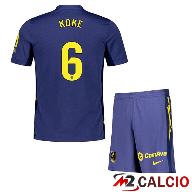 Maglie Calcio Atletico Madrid (KOKE 6) Bambino Seconda Blu Reale 2025/2026