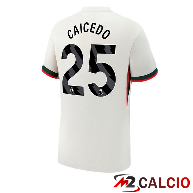 Maglie Calcio FC Chelsea (Caicedo 25) Seconda Bianco 2025/2026