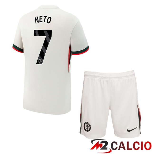 Maglie Calcio FC Chelsea (Neto 7) Bambino Seconda Bianco 2025/2026