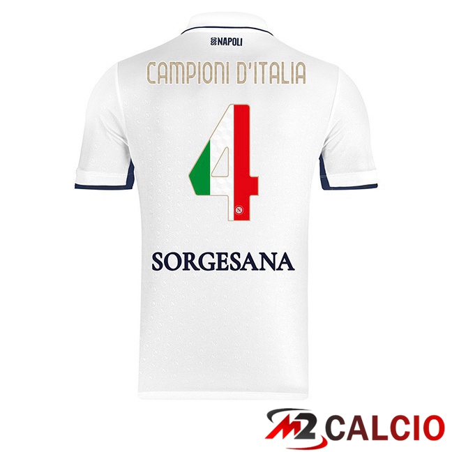 Maglie Calcio SSC Napoli Campioni D'Italia Seconda Bianco 2024/2025