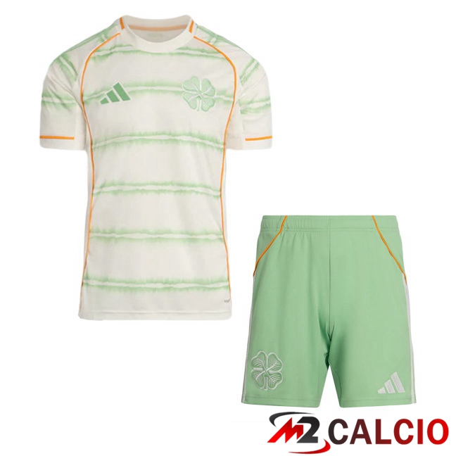 Maglie Calcio Celtic FC Bambino Terza Verde Bianco 2025/2026