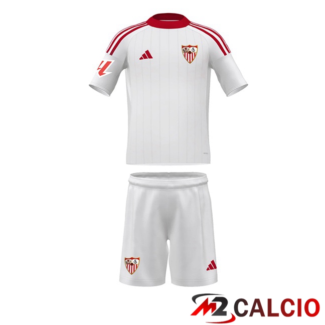 Maglie Calcio Sevilla FC Bambino Prima Bianco 2025/2026