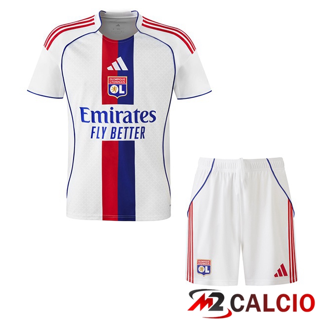 Maglie Calcio Lione OL Bambino Prima Bianco 2025/2026