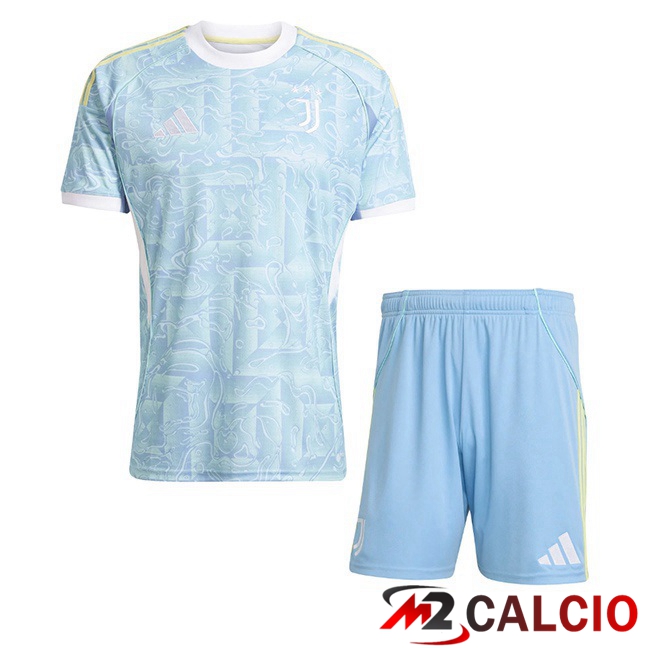 Maglie Calcio Juventus Bambino Seconda Blu Bianco 2025/2026