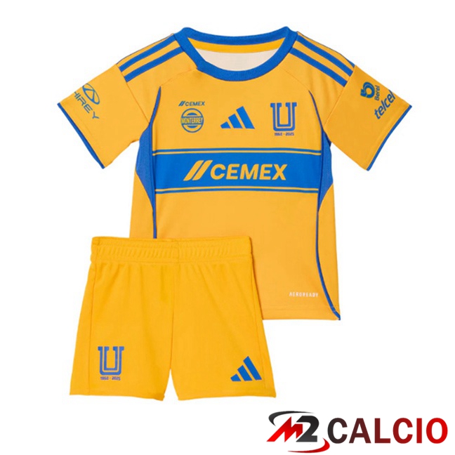 Maglie Calcio Tigres UANL Bambino Prima Giallo 2025/2026