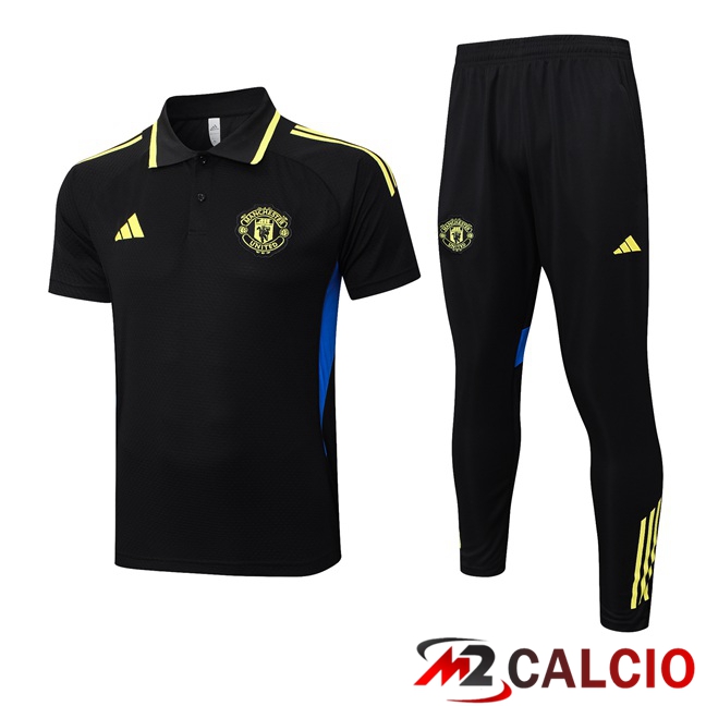 Insieme Polo Manchester United + Pantaloni Nero 2025/2026