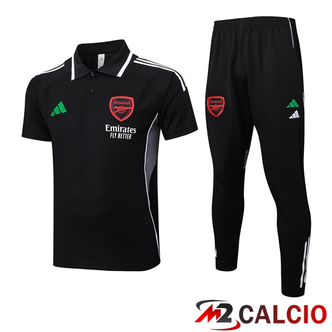 Insieme Polo Arsenal + Pantaloni Nero 2025/2026
