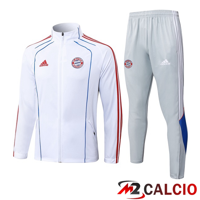 Insieme Tuta Calcio - Giacca Bayern Monaco Bianco 2025/2026