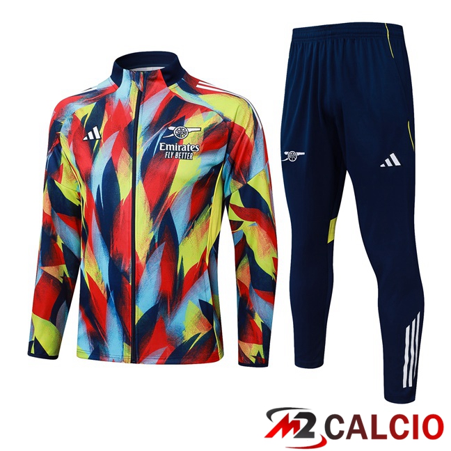 Insieme Tuta Calcio - Giacca Arsenal Rosso Giallo 2025/2026