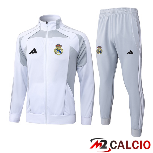Insieme Tuta Calcio - Giacca Real Madrid Bianco 2025/2026