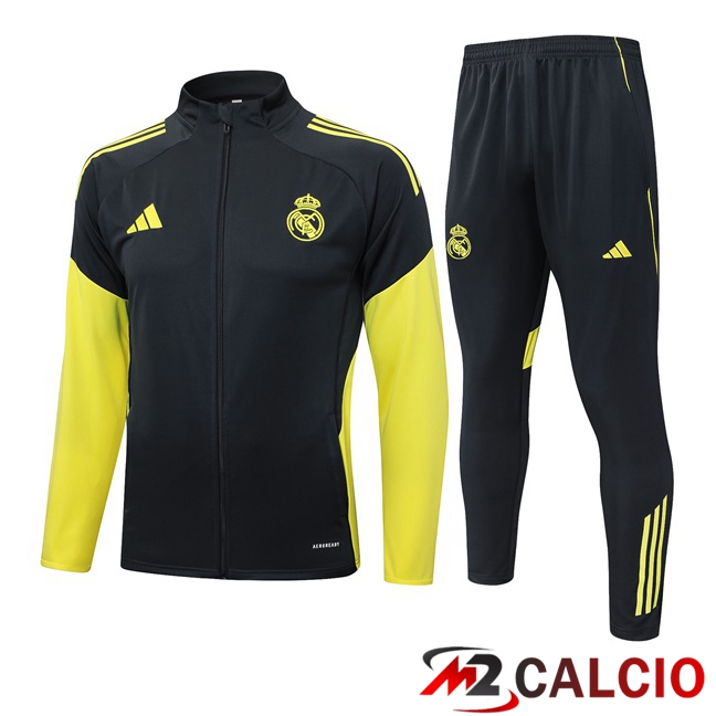 Insieme Tuta Calcio - Giacca Real Madrid Blu Reale Giallo 2025/2026