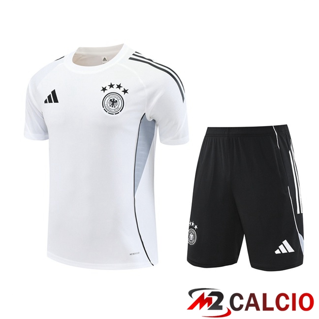 Insieme T Shirt Allenamento Germania + Pantaloncini Bianco 2025/2026