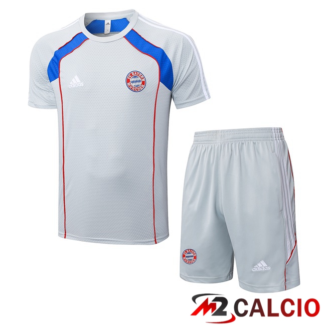 Insieme T Shirt Allenamento Bayern Monaco + Pantaloncini Grigio 2025/2026