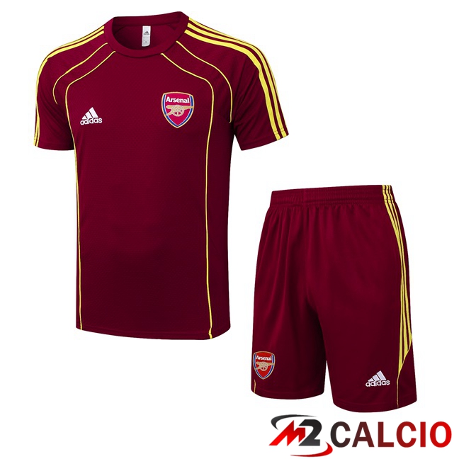 Insieme T Shirt Allenamento Arsenal + Pantaloncini Rosso 2025/2026