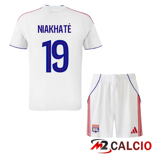 Maglie Calcio Lione OL (NIAKHATÉ 19) Bambino Prima Bianco 2025/2026