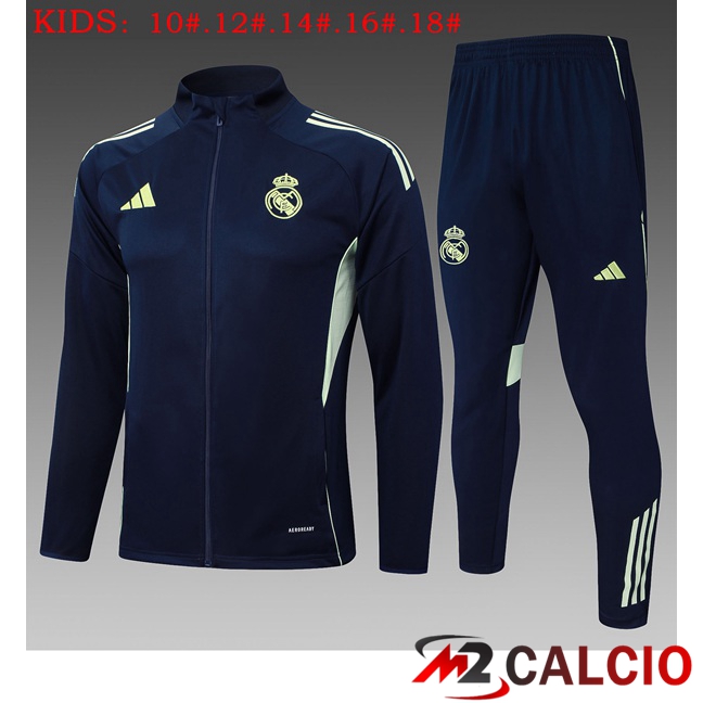 Insieme Tuta Calcio - Giacca Real Madrid Bambino Blu Reale 2025/2026