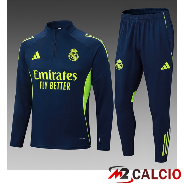 Insieme Tuta Calcio - Giacca Real Madrid Bambino Blu Reale 2025/2026