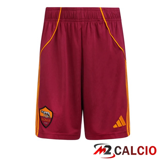 Pantaloncini Calcio AS Roma Prima Rosso 2025/2026