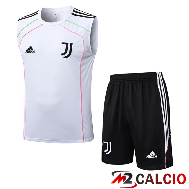 Canotta Allenamento Juventus + Pantaloncini Bianco 2025/2026