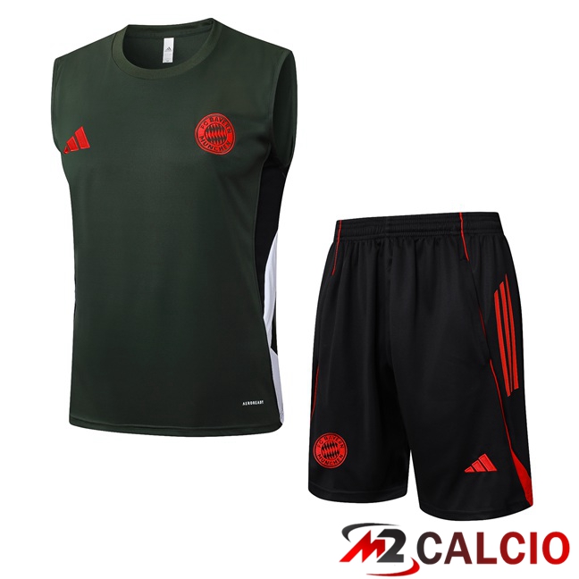Canotta Allenamento Bayern Monaco + Pantaloncini Verde 2025/2026