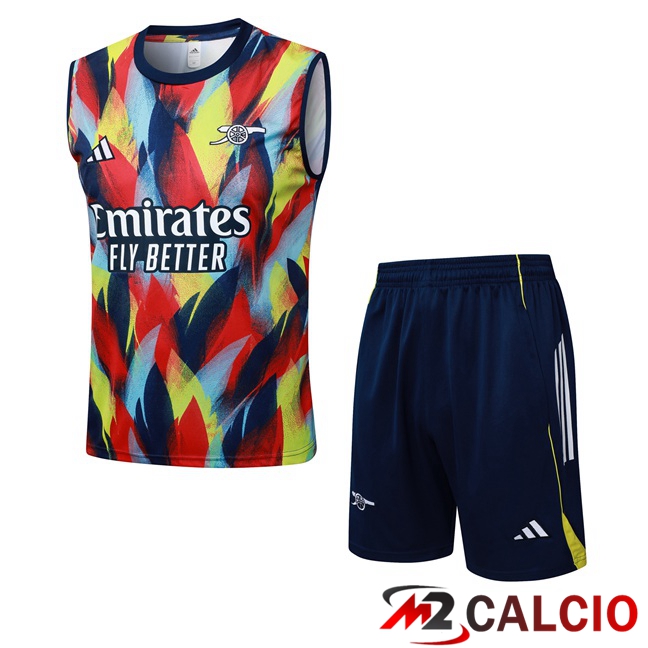 Canotta Allenamento Arsenal + Pantaloncini Rosso Blu 2025/2026