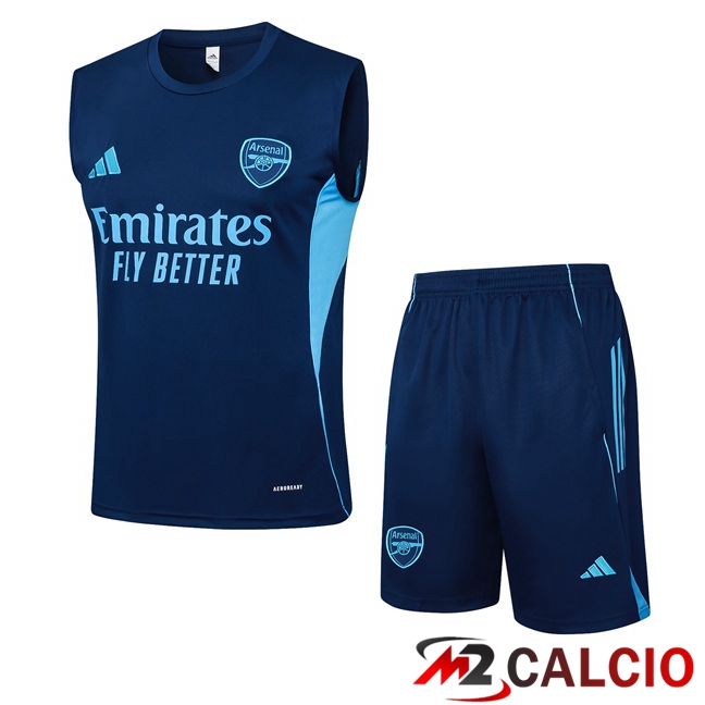 Canotta Allenamento Arsenal + Pantaloncini Blu Reale 2025/2026