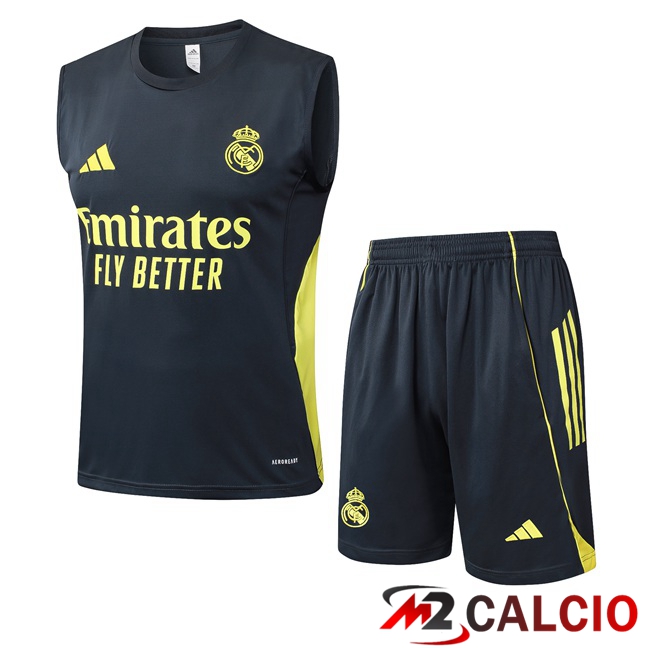 Canotta Allenamento Real Madrid + Pantaloncini Grigio 2025/2026