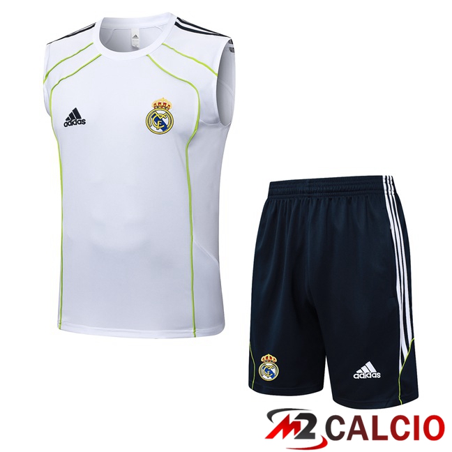 Canotta Allenamento Real Madrid + Pantaloncini Bianco 2025/2026