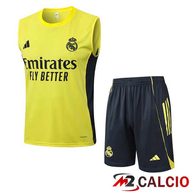 Canotta Allenamento Real Madrid + Pantaloncini Giallo 2025/2026