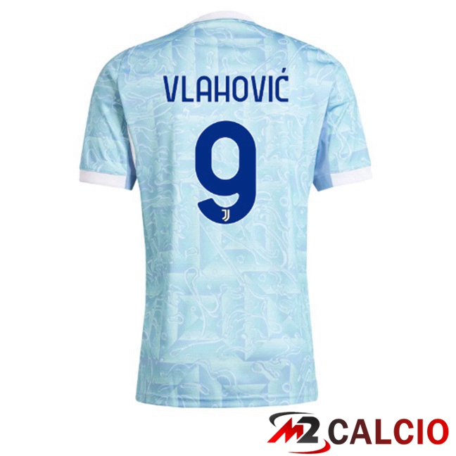 Maglie Calcio Juventus (VLAHOVIĆ 9) Seconda Blu Bianco 2025/2026