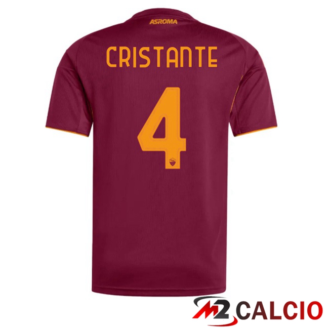 Maglie Calcio AS Roma (CRISTANTE 4) Prima Rosso 2025/2026