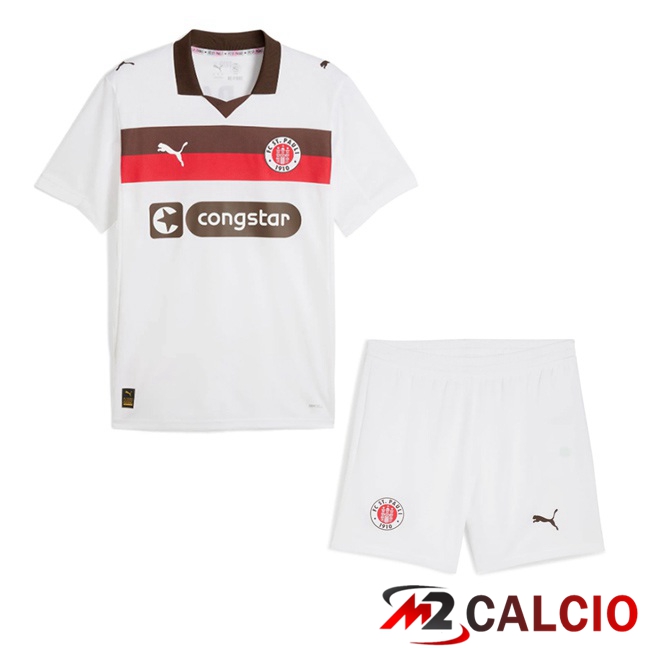 Maglie Calcio FC St. Pauli Bambino Seconda Bianco 2025/2026